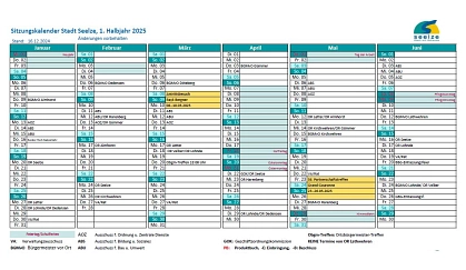 Sitzungskalender 2025 © Stadt Seelze